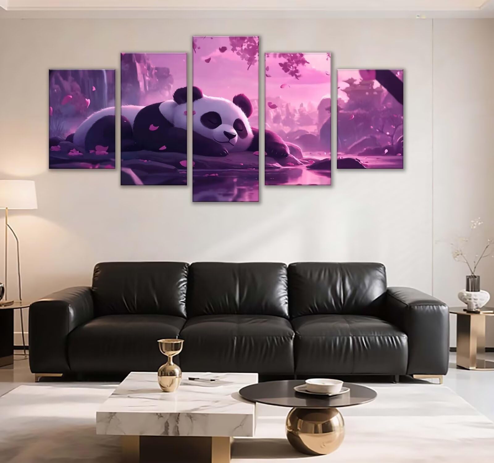 Zestaw 5 sztuk panda do malowania diamentami dla dorosłych i początkujących, diamentowe zestawy artystyczne 5D dla dorosłych, pełne wiercenie, malowanie krajobrazu po numerach, klejnoty, sztuka i