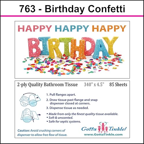 Miniatura 3 de Mini rollos de papel higiénico Happy Birthday, gran regalo de broma, bonito recuerdo de fiesta, idea de regalo útil, cumpleaños y golosinas (paquete