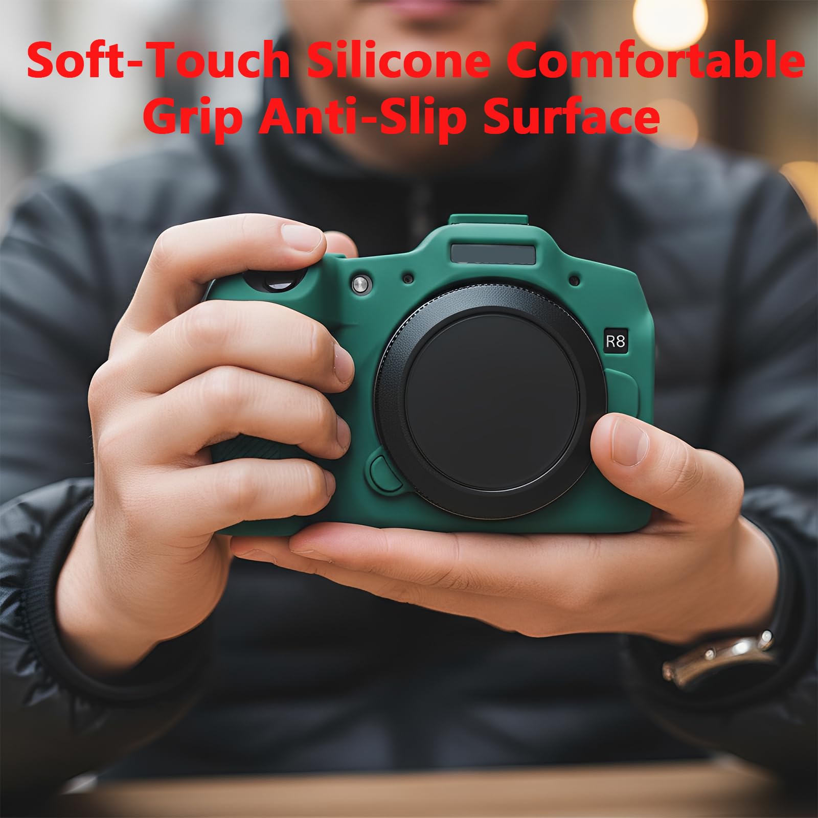 Funda protectora para cámara compatible con Canon EOS R8 EOSR8, bolsa de silicona de ajuste personalizado, almacenamiento compacto, Green, Funda protectora para cámara