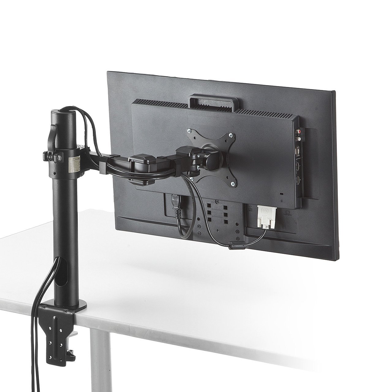 : 2個セットサンワダイレクト モニターアーム 30インチまで対応 耐荷重10kg クランプ固定 VESA ディスプレイ  アーム 100-LA029 : パソコン・周辺機器