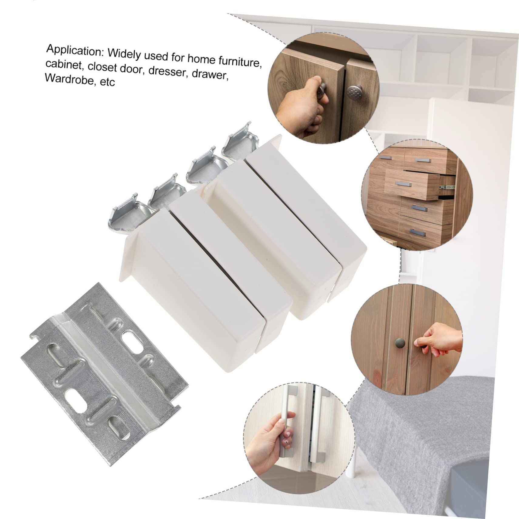 Homoyoyo 4 Sets Bisagras De Gabinete Abs Para Conexión De Muebles Soportes Metálicos Ajustables Adecuado Para Cocinas y Armarios Instalación Fácil y Segura