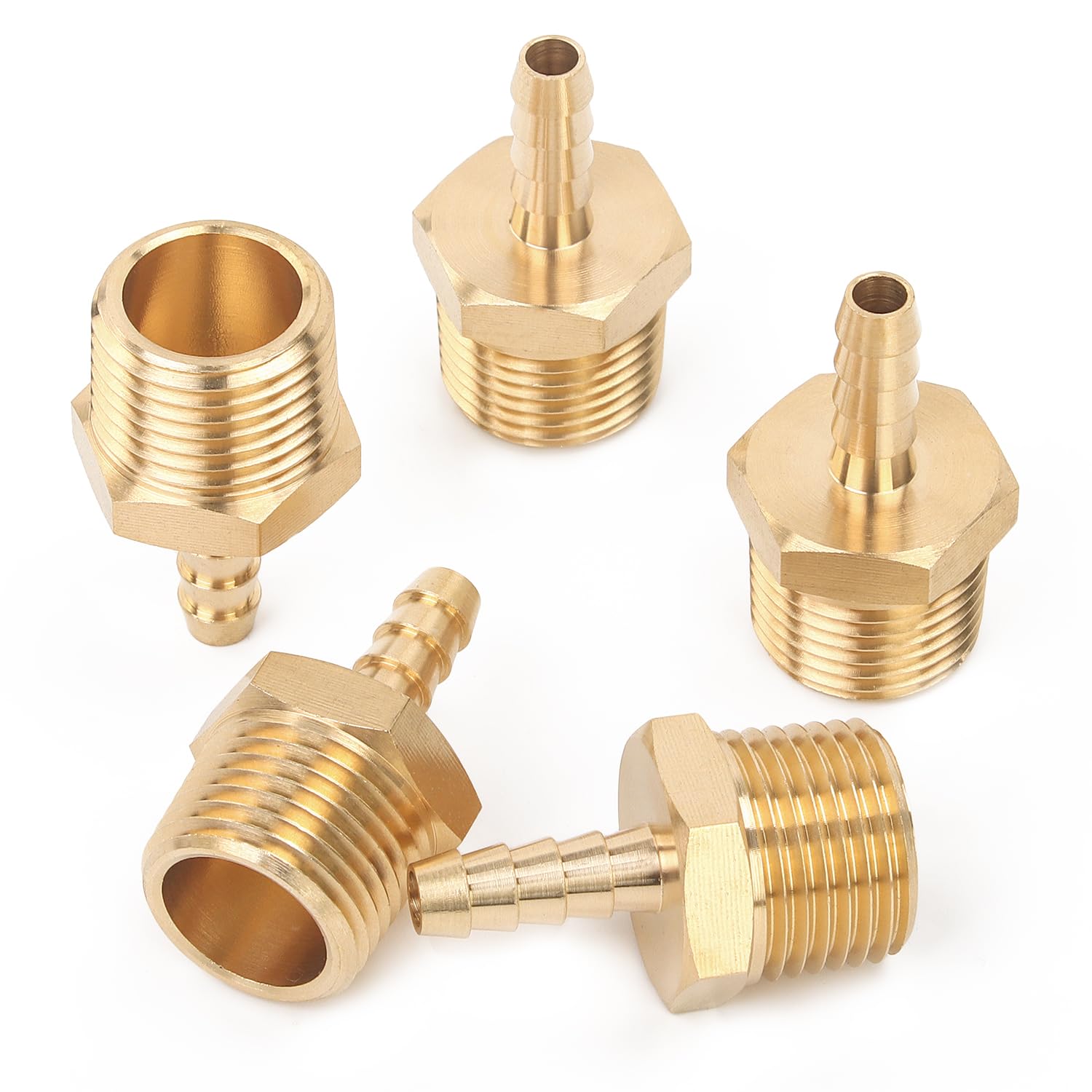 Acoplador de latón para manguera de 1/4 pulgadas que elimina fugas en roscas 1/2 macho NPT