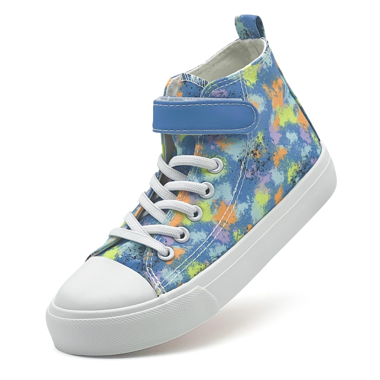 Kids Canvas Sneakers for Boys Girls Lace-up Canvas Shoes Low Top Toddler Walking Shoes Casual Lightweight Adjustable Strap Big Kid Running Sneakers