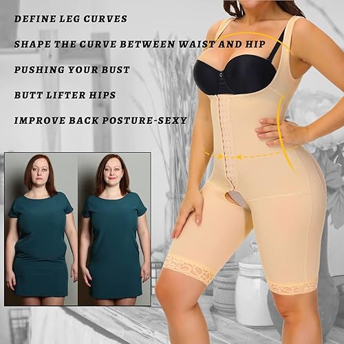 Vista 3 de welooc Fajas colombianas moldeadoras de cuerpo completo para mujer, ropa de compresión
