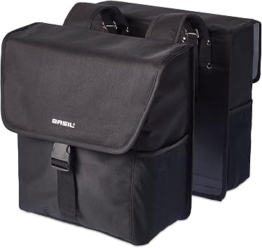 Basil Go Double Bag, Solid Black | bike-panniers-and-rack-trunks