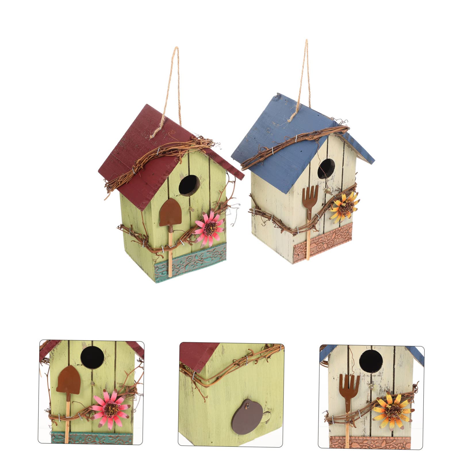 2stücke Holz Vogelhaus Für Kleine Vögel Handgefertigte Nistkästen Für Garten Und Balkon Sicheres Und Gemütliches Zuhause Für Wellensittiche Und Andere Haustiere