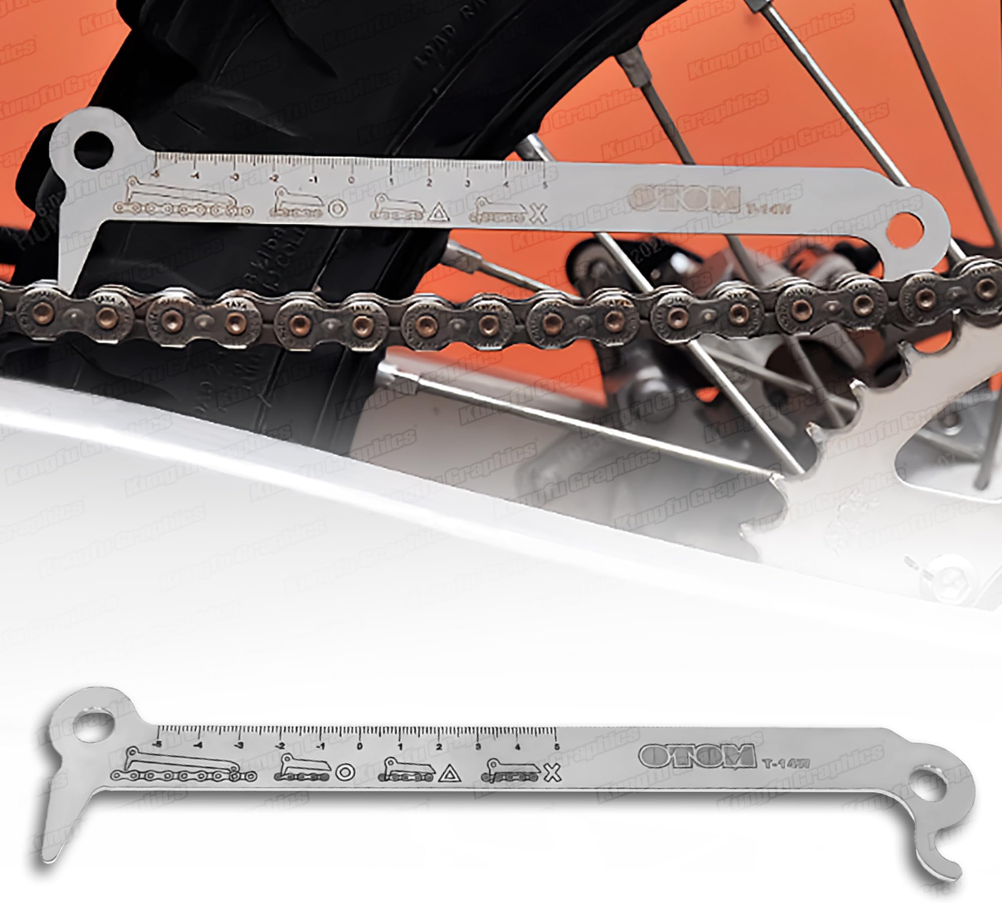 Chain Wear Indicator Tool Chain Checker for 520 525 530 Chain Motorcycle Dirt Bike Motorcross Enduro