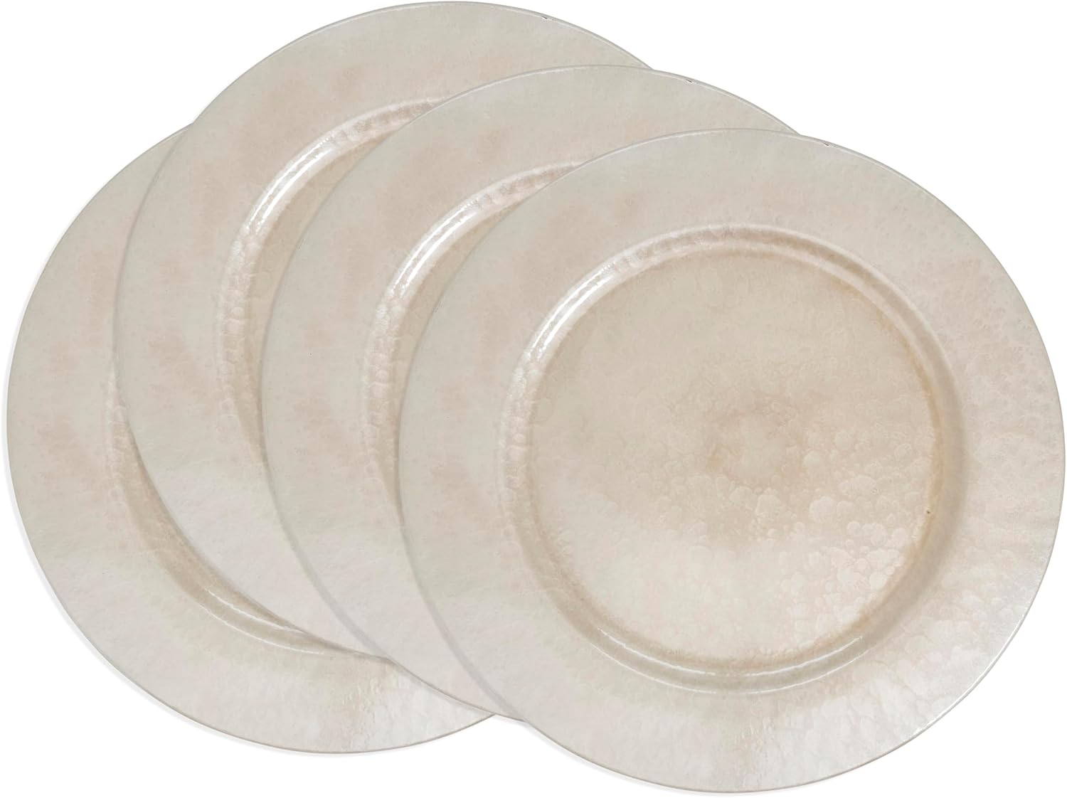 SARO LIFESTYLE Soft Glow Faux Mother of Pearl Charger Plate (Set of 4), 13", Grey - Image 3