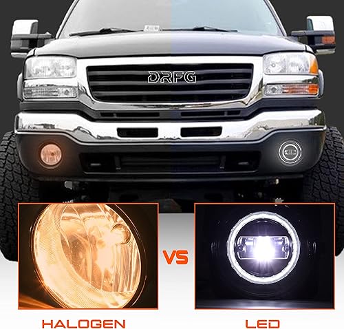 Miniatura 3 de DRFG Luz antiniebla LED con DRL compatible con GMC Sierra 1500 2500HD 3500HD 2003-2006 luces antiniebla resistentes