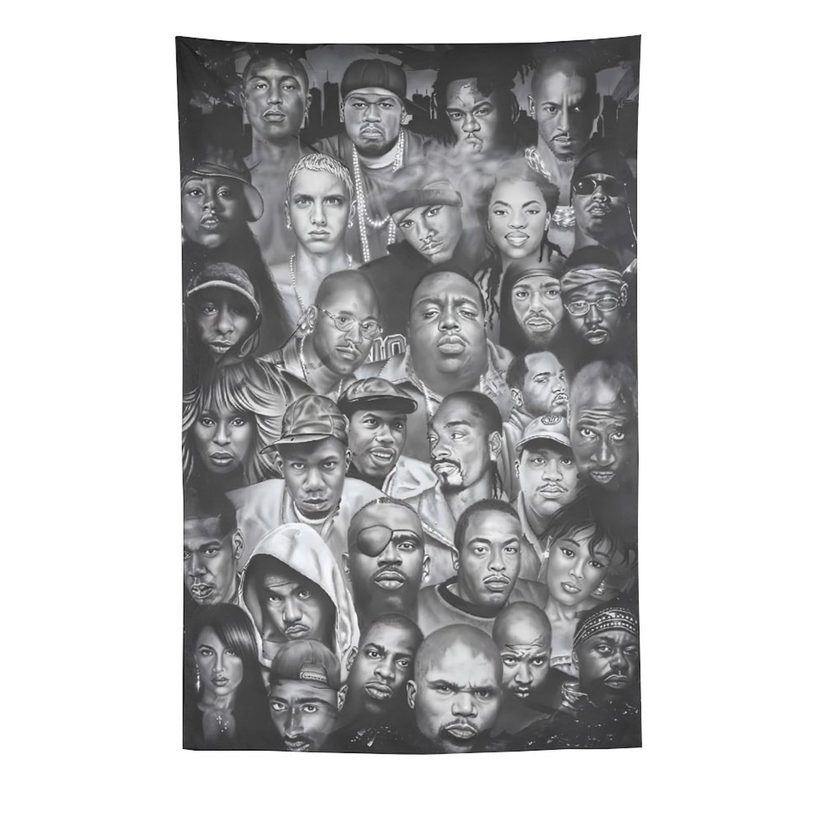 Poster da parete con cantante rap hip hop e stelle (2) (1) arazzo decorativo da parete per soggiorno e camera da letto stampe 152,4 x 228,6 cm