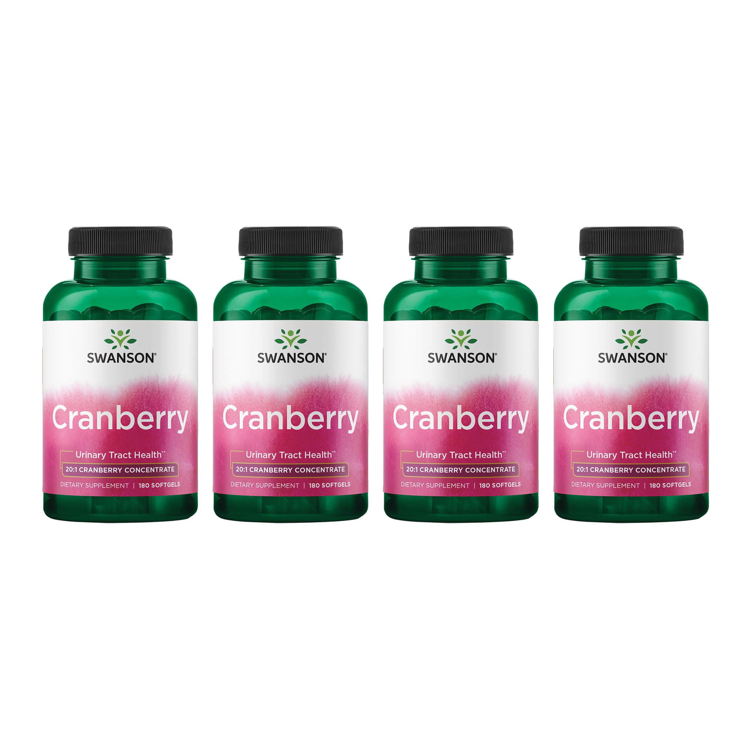 Swanson Cranberry 20:1 Juice Concentrate, 180 Softgels, 4 Pack 180 Count (Pack of 4)