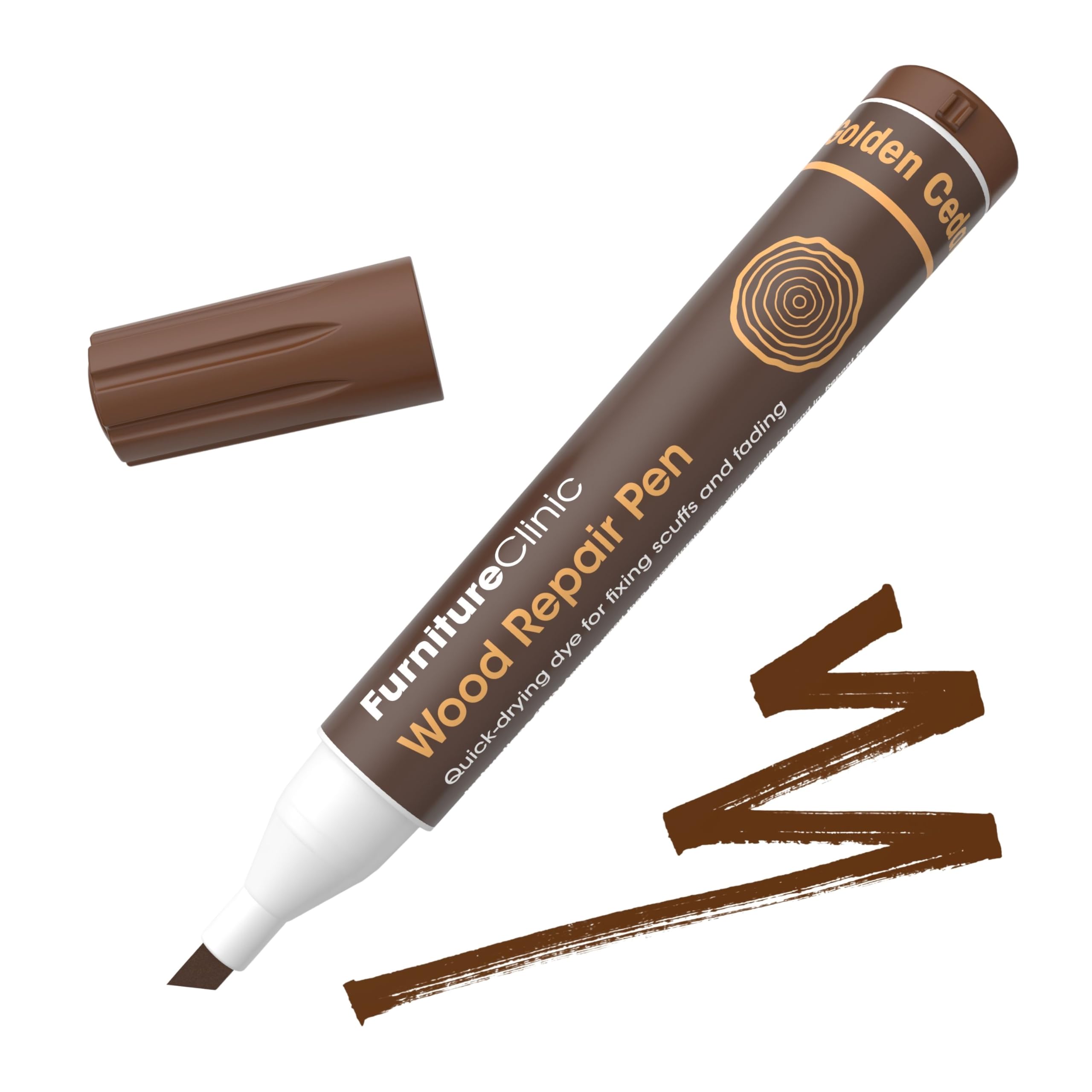 Furniture Clinic Wood Repair Pen - Scratch Repair - Quick Drying - Furniture Touch-Up Marker - for All Types of Wood (Golden Cedar)