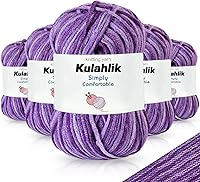 Vista 74 de 250g (5x50g) de hilo acrílico para crochet/tejido, hilo de gradiente de colores, 5 rollos de madejas, perfecto para cualquier proyecto de mini