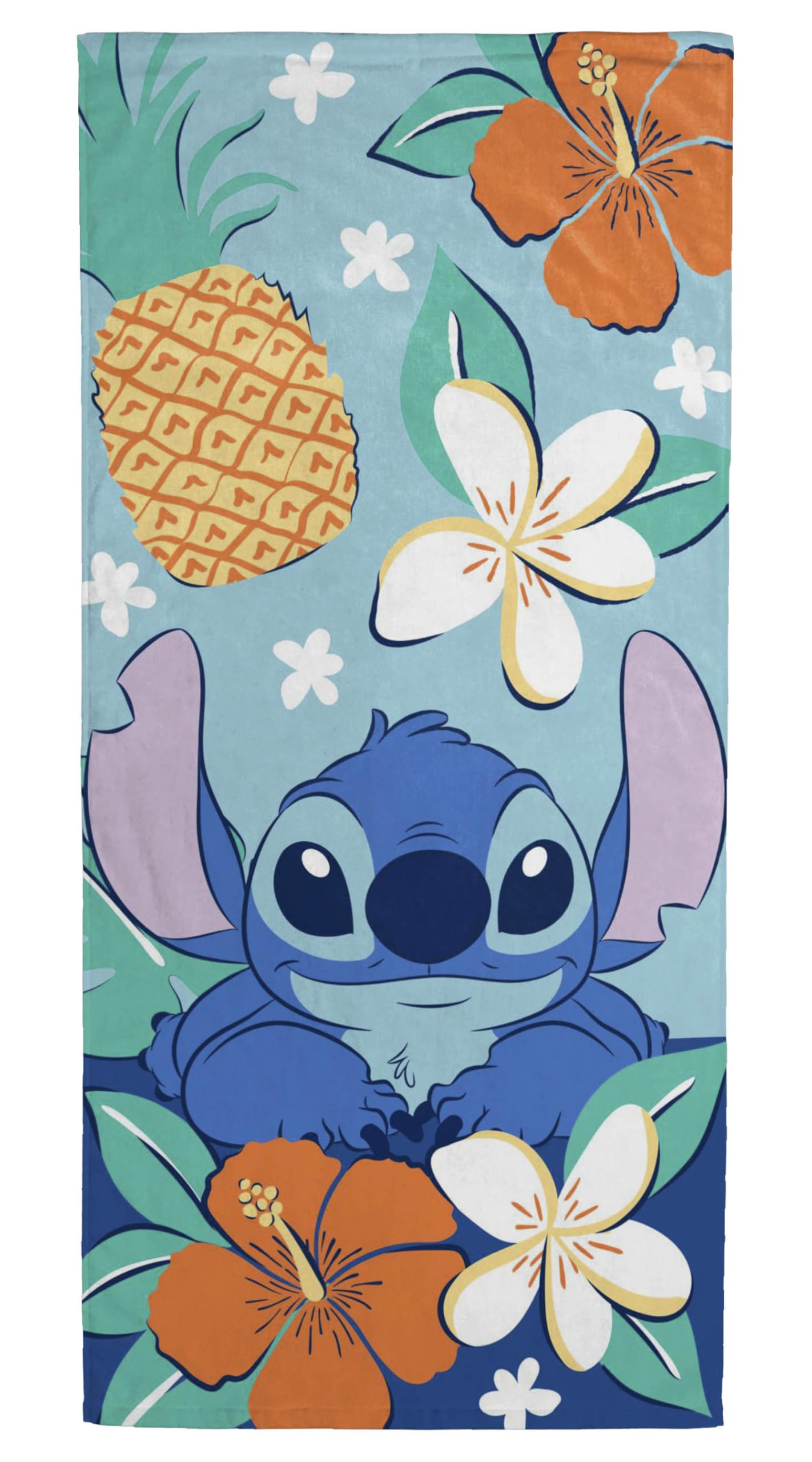 Jay Franco Kids Disney Lilo and Stitch 100% Cotton Beach Towel - 71 x 147cm Super Soft Bath Towel, Pool & Travel, Official Licensed Product, Teal โ image 1