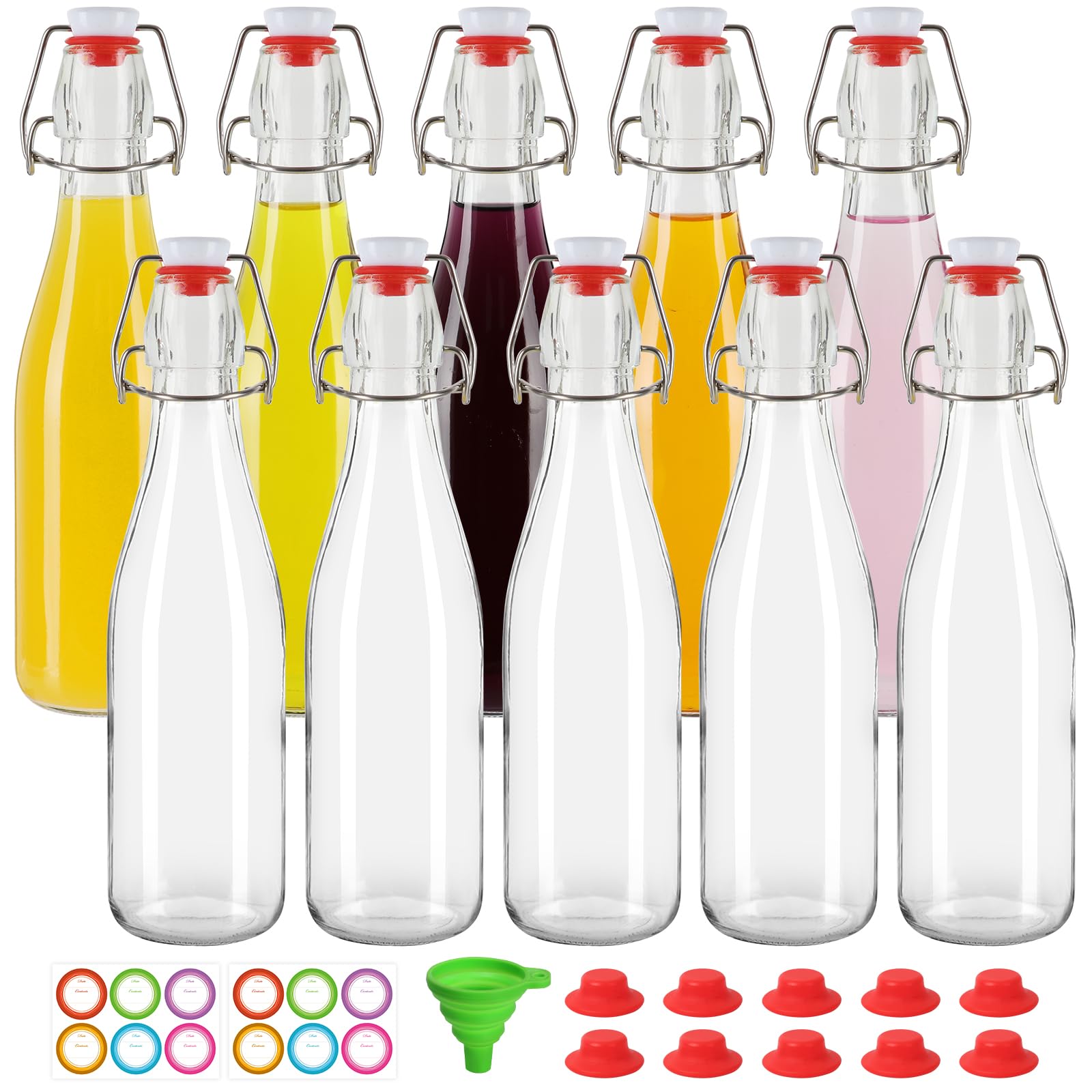 Amazon.com: Miukada 12 oz 10 Pack Swing Top Glass Bottles, Flip