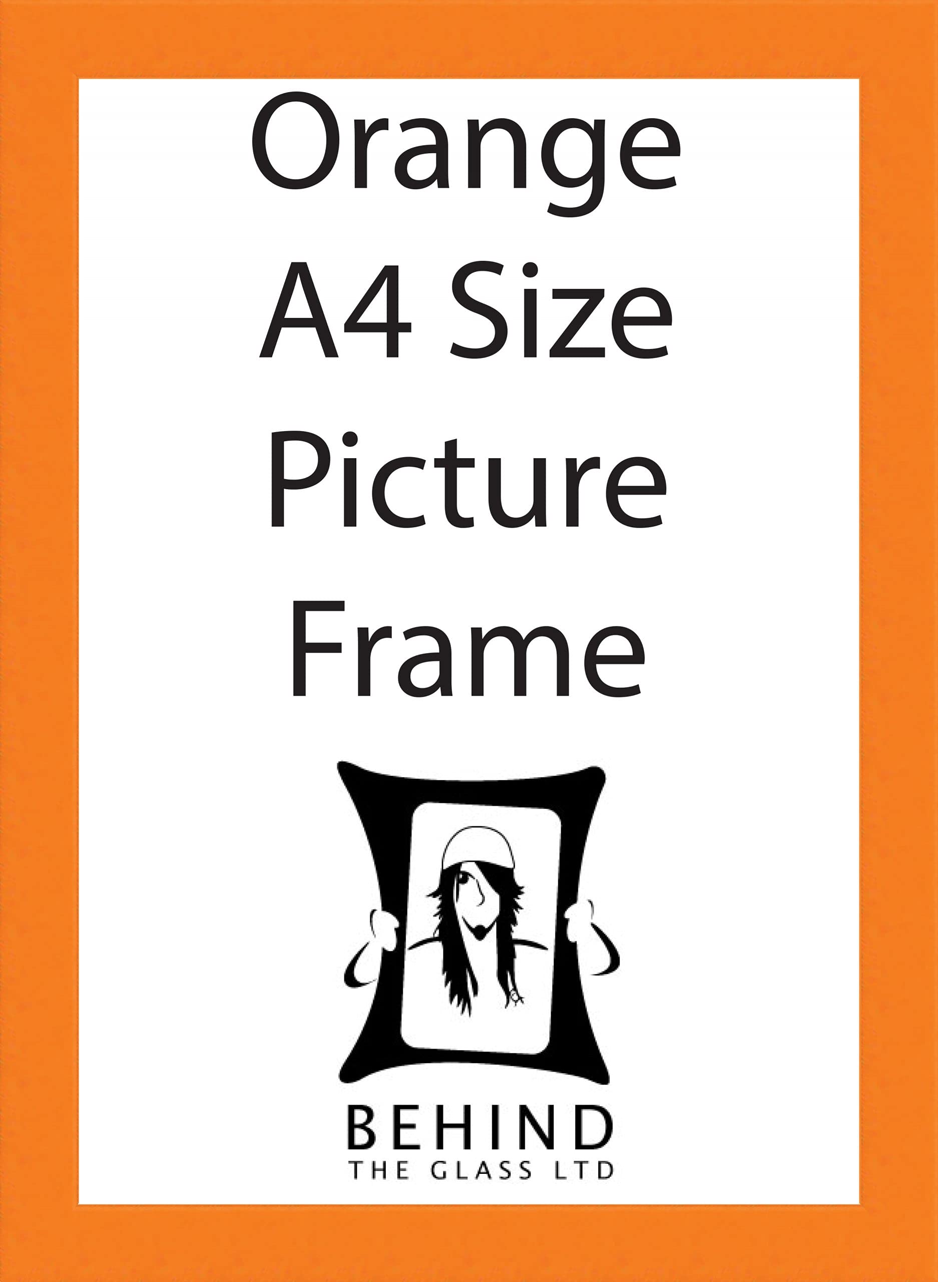 Behind The Glass Orange - Handmade Wooden Picture Frame - A4 Size