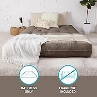 Vista 5 de Trupedic x Mozaic - Colchón de futón estándar de tamaño matrimonial de 10 pulgadas (marco no incluido), textura azul grisáceo, ideal