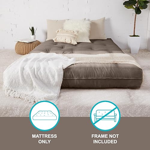 Miniatura 5 de x Mozaic - Colchón de futón estándar de tamaño matrimonial de 12 pulgadas (marco no incluido), rosa rubor básico, ideal para habitaciones de niños o