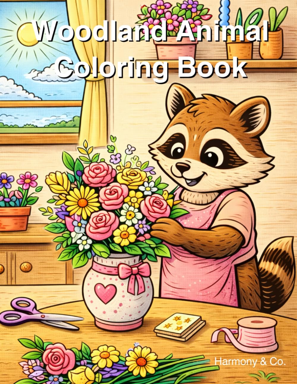 Woodland Animal Coloring Book: Relaxing and Cute Coloring Pages of Forest Animals Doing Human Activities