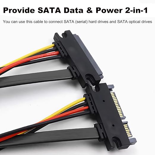 Cable de Extensión SATA III 22 Pines Macho a Hembra 50cm miniatura 3