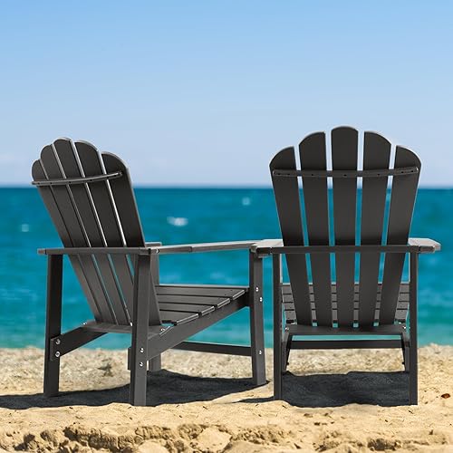 Miniatura 2 de Silla Adirondack apilable, sillas para hogueras de polietileno de alta densidad que ahorran espacio para todo tipo de clima, para patio al aire libre
