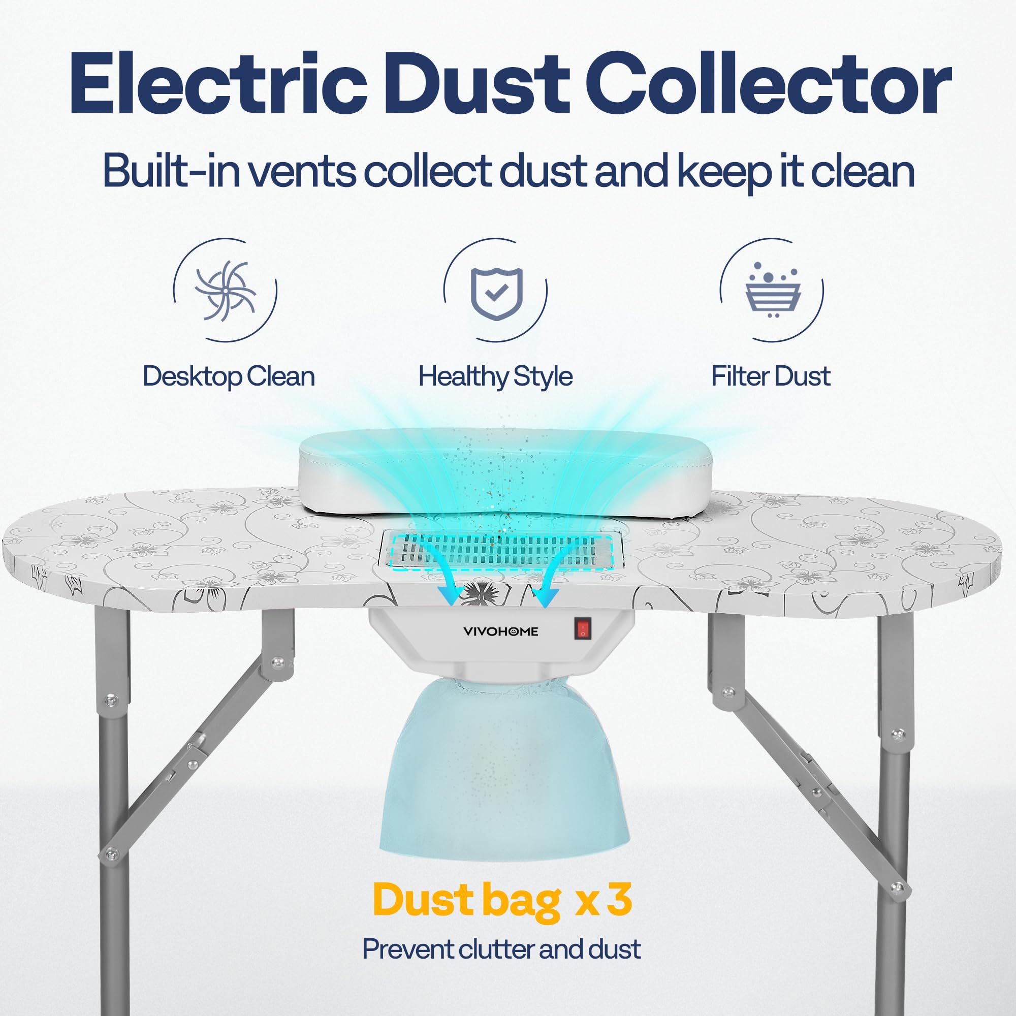 Amazon.com: VIVOHOME Portable Manicure Nail Table on Wheels