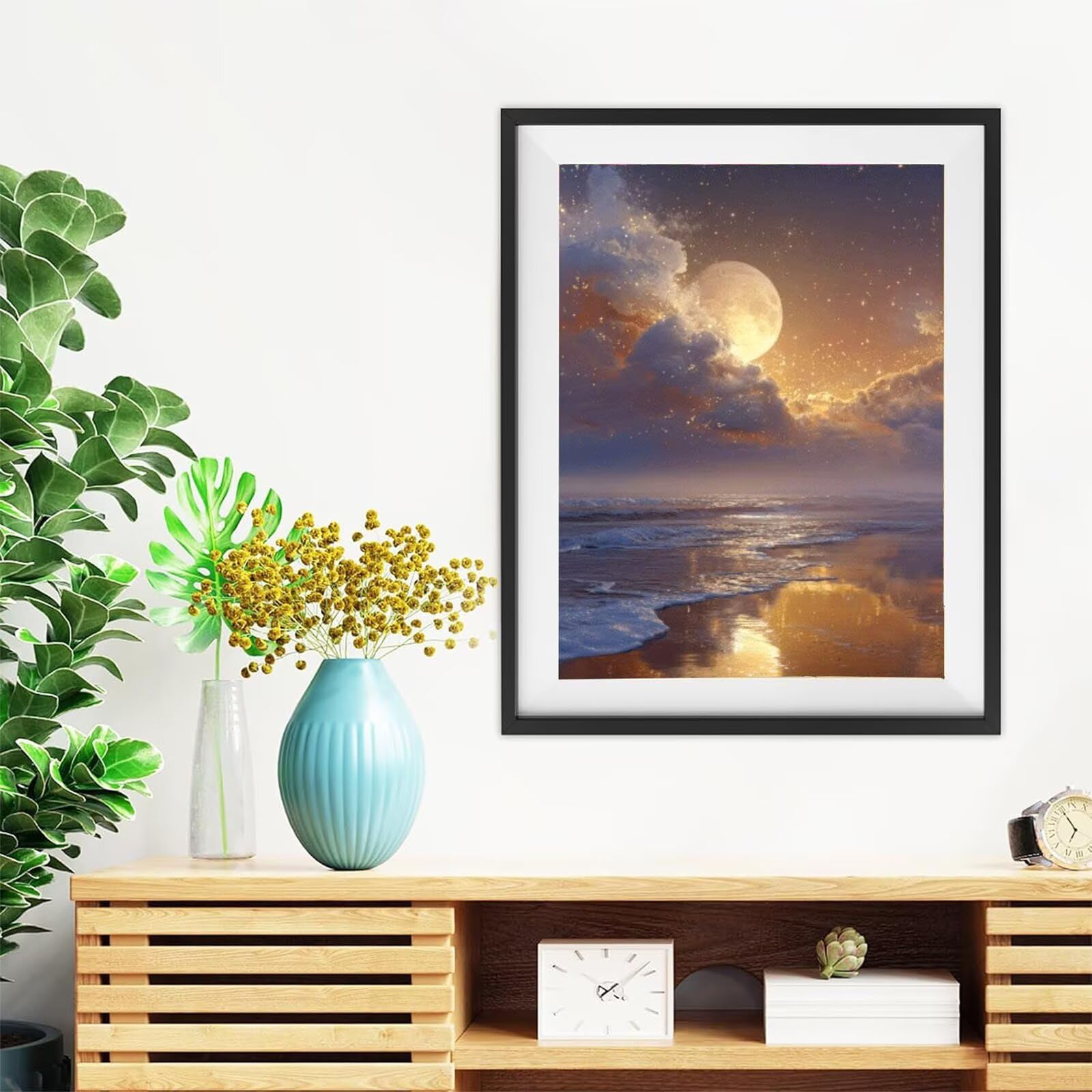 Generisch Sternenhimmel Diamond Painting 90x120cm Bastel- und Geschenkset für Mädchen 8-10 Jahre, Diamant Painting Strand Bilder, inkl. Zubehör, Kreativset für Kinder, DIY Basteln. G-856