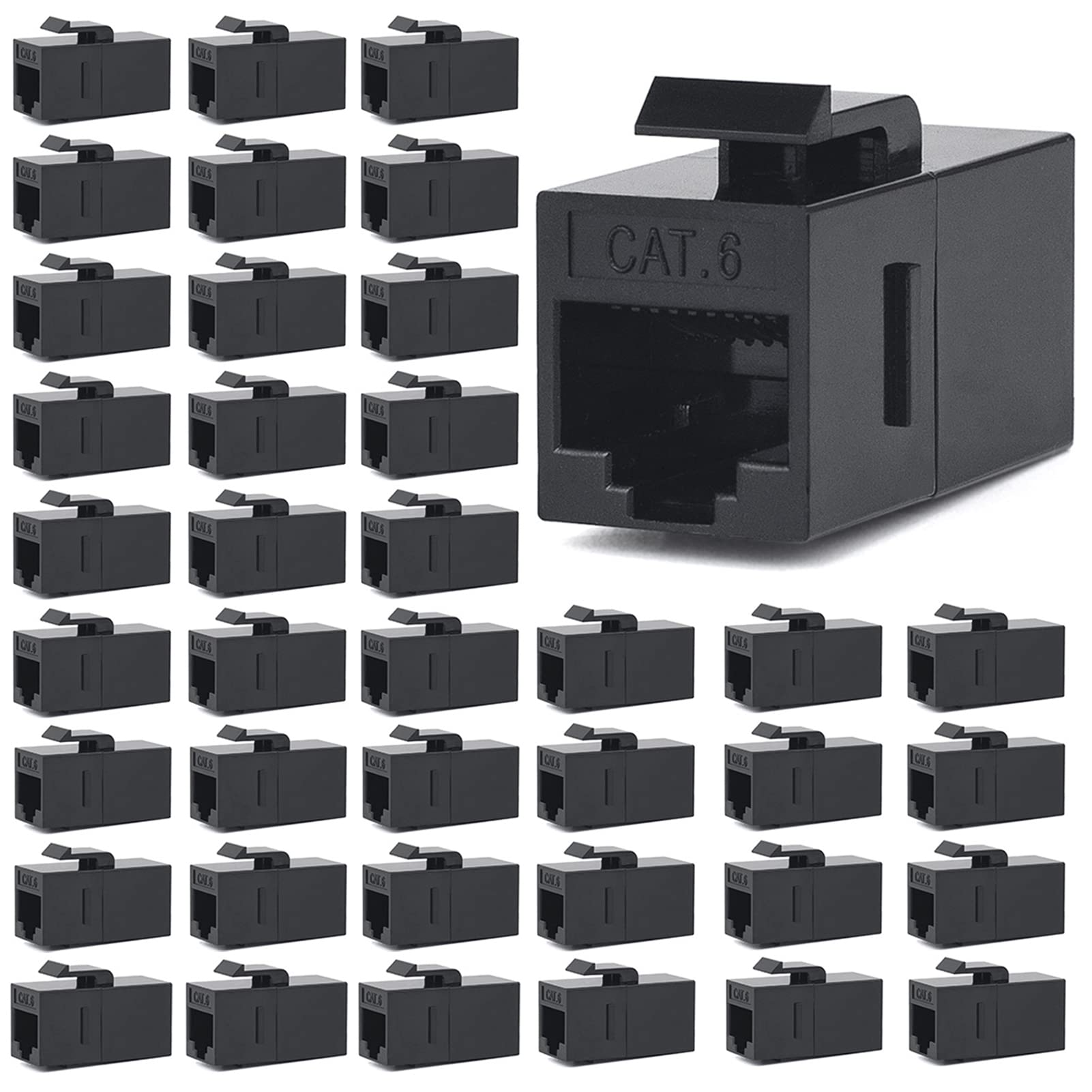 VANDESAIL 40 Pack Ethernet Coupler RJ45 Keystone Network Coupler Cat6 Cat5e Cat5 Keystone Jack Female to Female