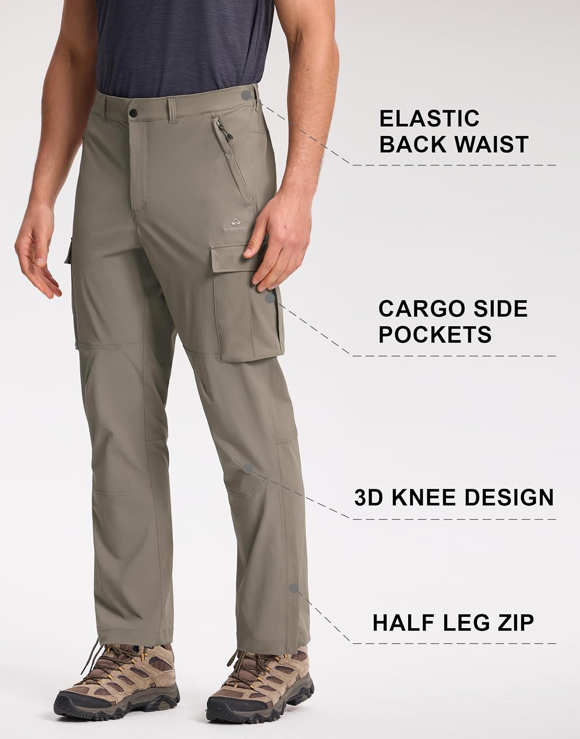 Pioneer Camp Men's Hiking Cargo Pants Quick Dry Lightweight Water Resistant Casual Outdoor Work Pant for Travel Fishing
