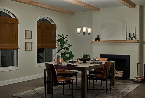 Miniatura 11 de Kichler Stamos - Lámpara de techo de 3 luces, moderna lámpara de techo para sala de estar, comedor, dormitorio o vestíbulo, en negro, (18 pulgadas