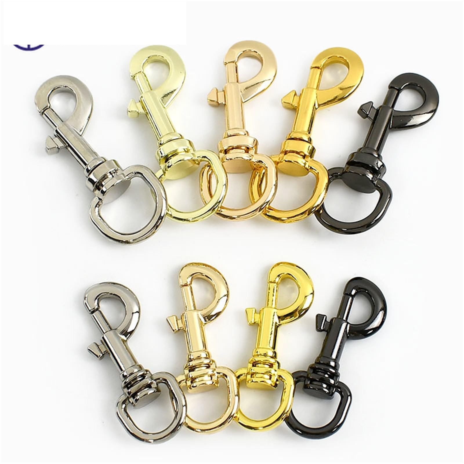 Ganchos De Metal Giratorio 5-20Pcs 11/15mm Metal Bag Strap Buckles Swivel Lobster Clasp Keychain Trigger Snap Hook Carabiner Clip DIY(LightGold-15mm,20Pcs)