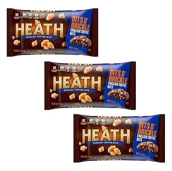 Heath English Toffee Bits Baking Chips - Pack of 3 - Delicious Additions to Any Treat - Great for Sharing with Friends and Family - Tasty Bits