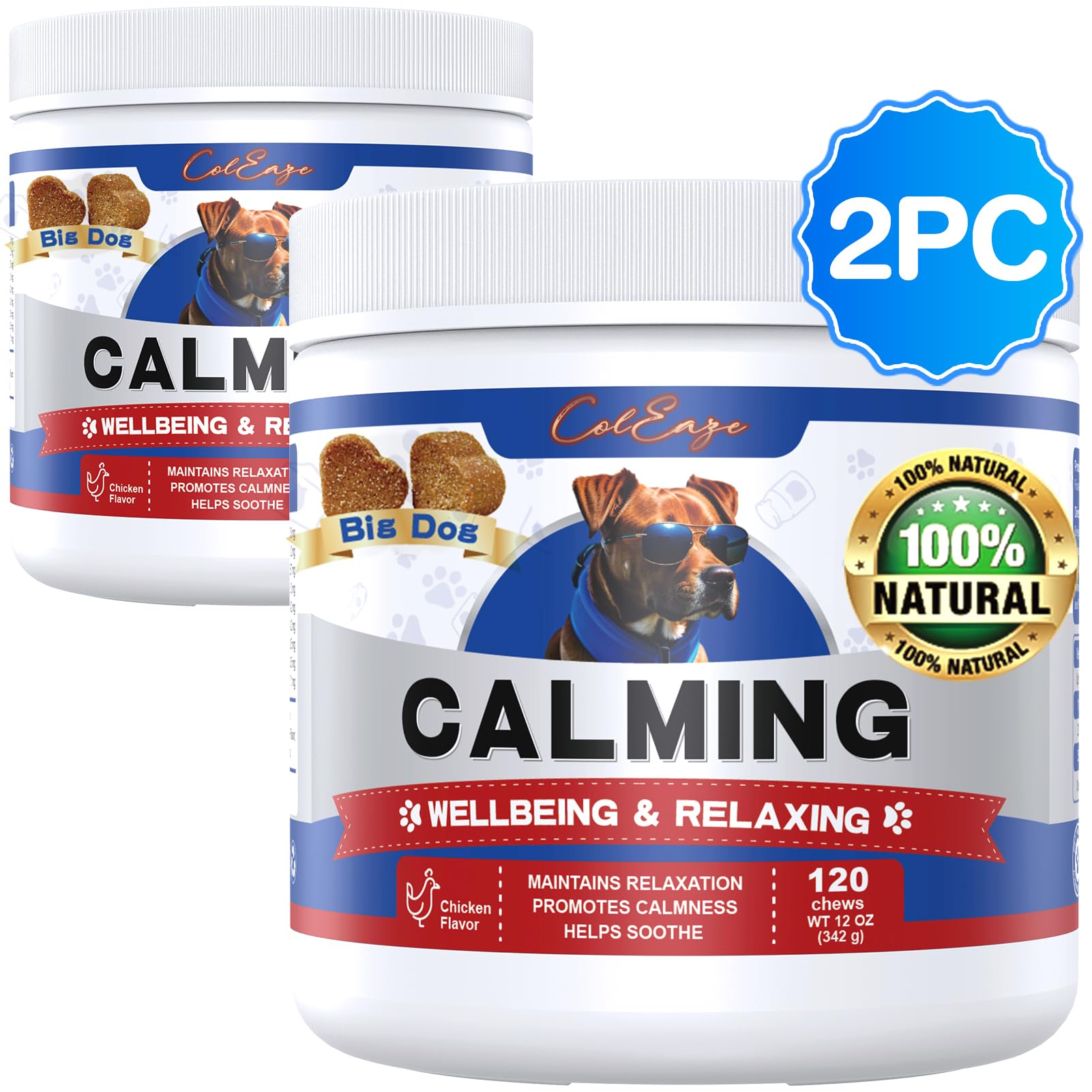 Calming Chews for Dogs【2Pack 240 Count】, Natural Ingredients Hemp Calming Chews for Dogs, Perfect for Calming Down Anxiety Caused by Separation, Barking, Vet Visits, Thunderstorm