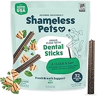 Vista 15 de Shameless Pets Golosinas dentales para perros, The Tooth Berry, palitos dentales saludables con apoyo inmunológico para limpieza de dientes