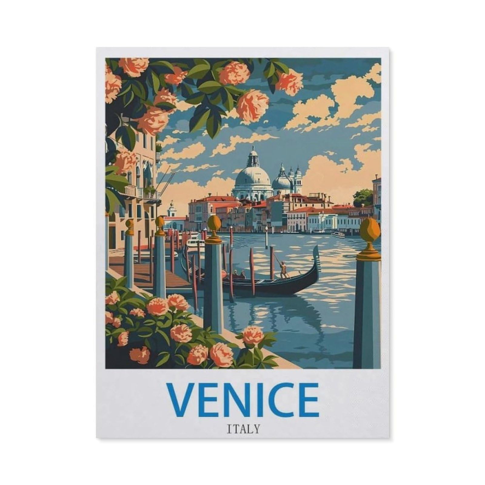 BEAYODKP 5D DIY Full Round Drill Diamond Painting，Venice Italy，Embroidery Full Round Diamond Cross Stitch Rhinestone Mosaic Decor Gift（40 x 50 cm/15.74 x 19.68 inches）-CO97