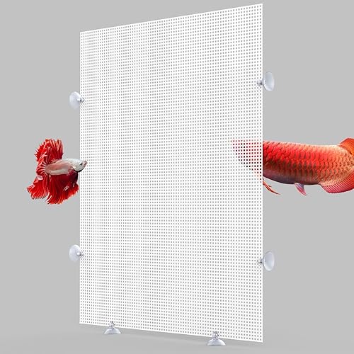 Paquete de 2 divisores de pecera con ventosa, divisor de acuario, placa de rejilla de plástico para separador de peces juveniles, diseñado para