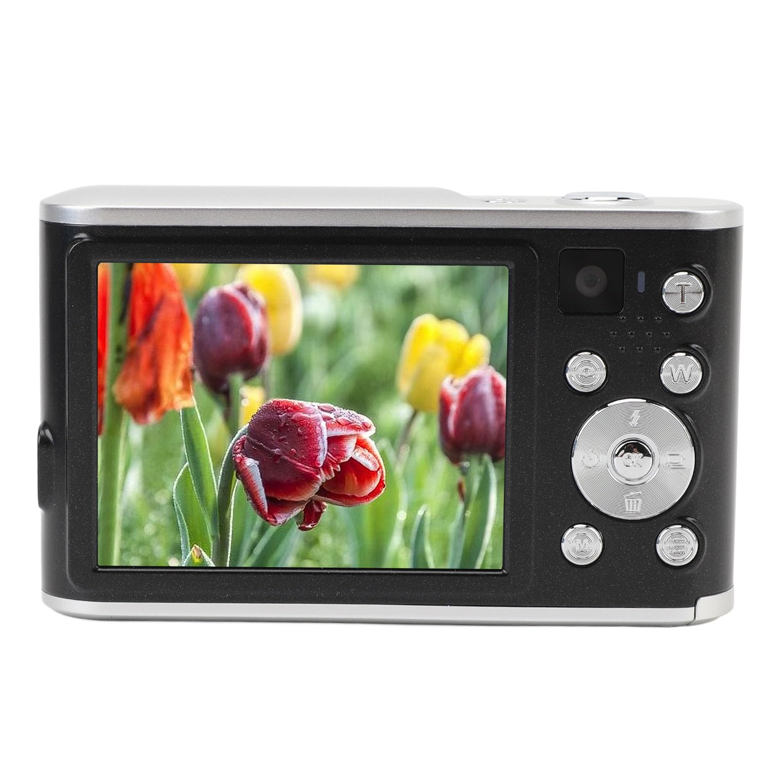 Haofy 48MP 4K Aparat Cyfrowy z przednią podwójną kamerą, 16x Cyfrowy Zoom Selfie dla Młodych Początkujących, 2,8 -calowy Ekran IPS (BLACK)
