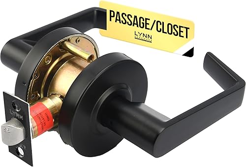 Miniatura 9 de LYNN HARDWARE Cerradura de puerta de palanca comercial de diseño medio/resistente, privacidad de baño con indicador de puerta, perilla de puerta de