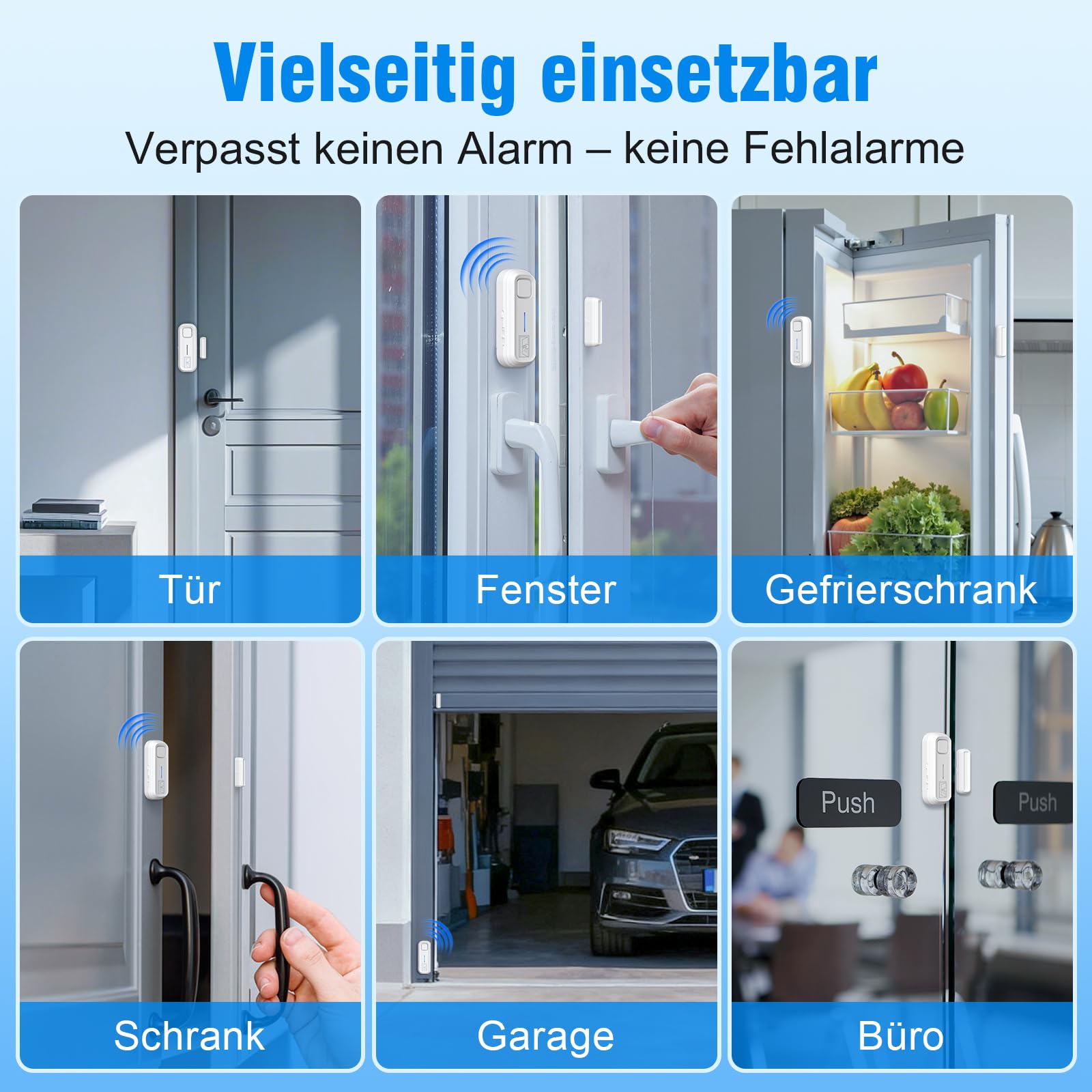 SanJie Alarma de puerta y ventana, juego de 2 alarmas de puerta con mando a distancia, alarma de puerta/tecnología de seguridad, protección contra robos con sistema de alarma de seguridad para el