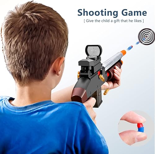Miniatura 6 de Pistola de pellets de bala suave de proyección, bola de bala realista, pistola de espuma de dardos, rifle de francotirador con alcance que se ven