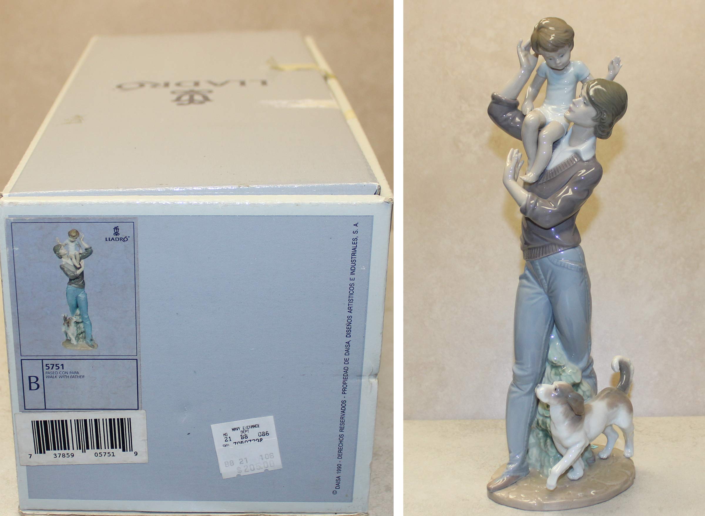 LLADRO 美品　大型 Amazon.com: LLADRÓ Figurine: 5751 Walk with Father : Home & Kitchen