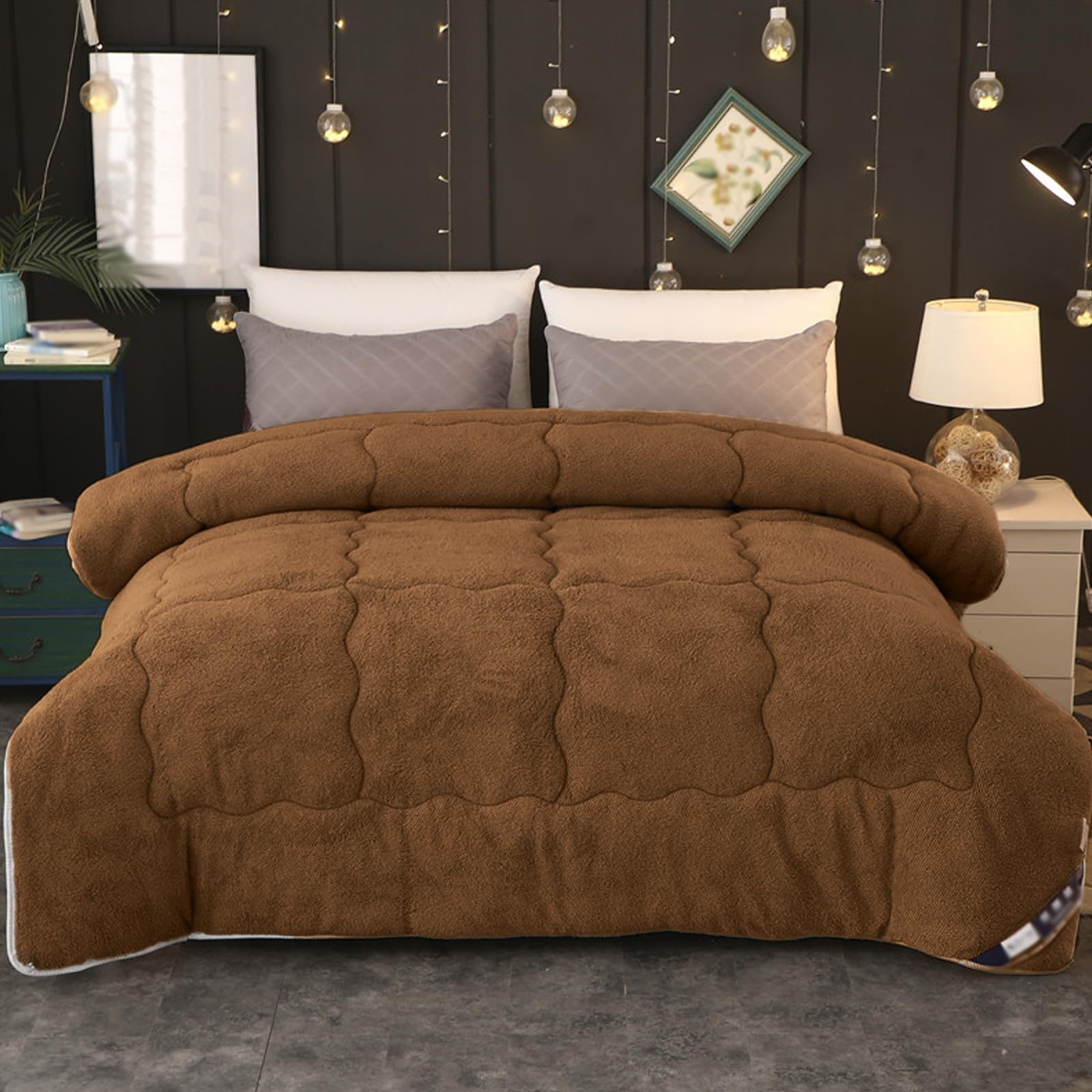 Edredón de Cama, Relleno de Fibra Suave, Edredon Matrimonio Cama, Ligero, Transpirable para Otoño e Invierno, Manta Edredón Cama Cálido Lecho (D 150x200cm/59x79in 2.5kg)