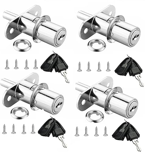 Miniatura 10 de 105 - Cerradura de émbolo para puerta corrediza con 2 llaves (paquete de 4 unidades de 0.7 x 1.2 pulgadas de largo) con igual llave