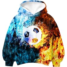 Idgreatim 7-14Y Boys Hoodie Kids 3D All Over Print Thin Pullover Sweatshirt