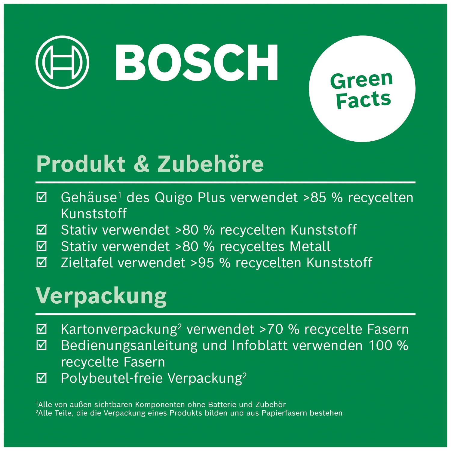 Bosch Kreuzlinienlaser Quigo Plus mit Stativ (einfaches Ausrichten in gleichen und variablen Abständen dank Markierungen auf der Laserlinie, im E-Commerce Karton)