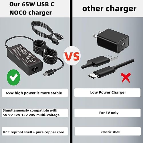 Miniatura 3 de Cable cargador USB-C de 65 W para NOCO UltraSafe portátil arrancador compatible con NOCO Boost X GBX45 GBX55 GBX75 GBX155 Cable adaptador de