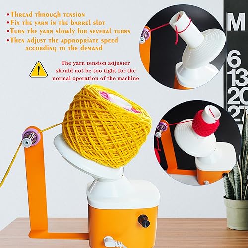 Miniatura 4 de ORIISIN Bobinadora eléctrica de la bola del hilado de la devanadera del hilado para las madejas del hilado de la bobina de ganchillo y tejer