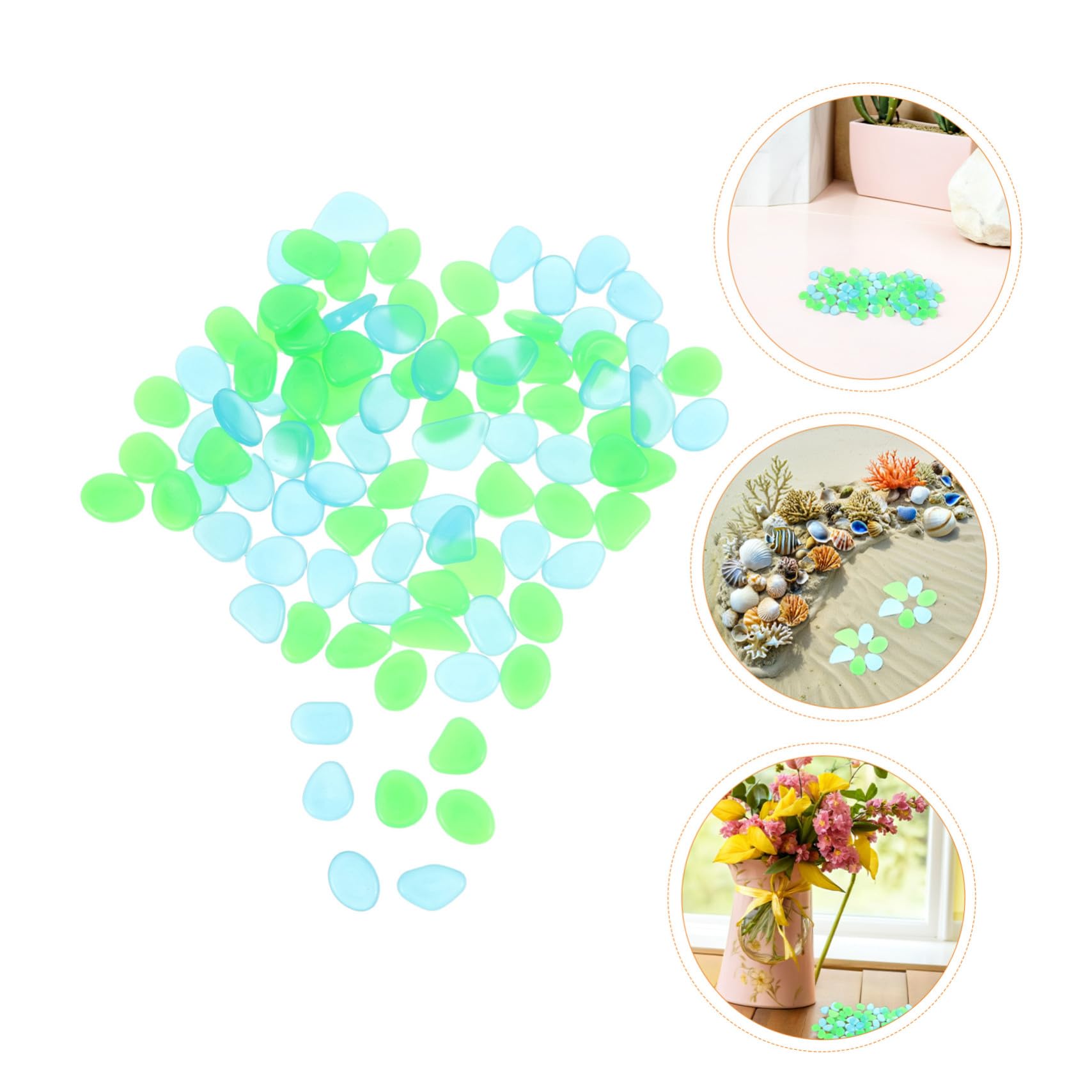 SHINEOFI 500 Piezas Piedras Luminosas de Resina para Decoración Jardín Exteriores Piedras Brillantes para Paisaje Estanque y Pecera