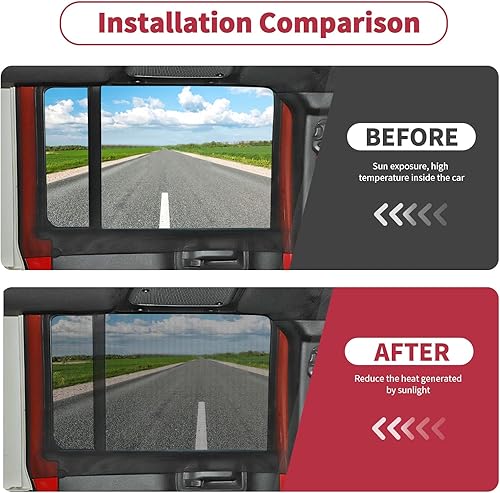 Miniatura 2 de Linskip Parasol para ventana trasera de malla transpirable para ventana lateral grande SUV, camioneta, camioneta, minivan, parasol de protección UV