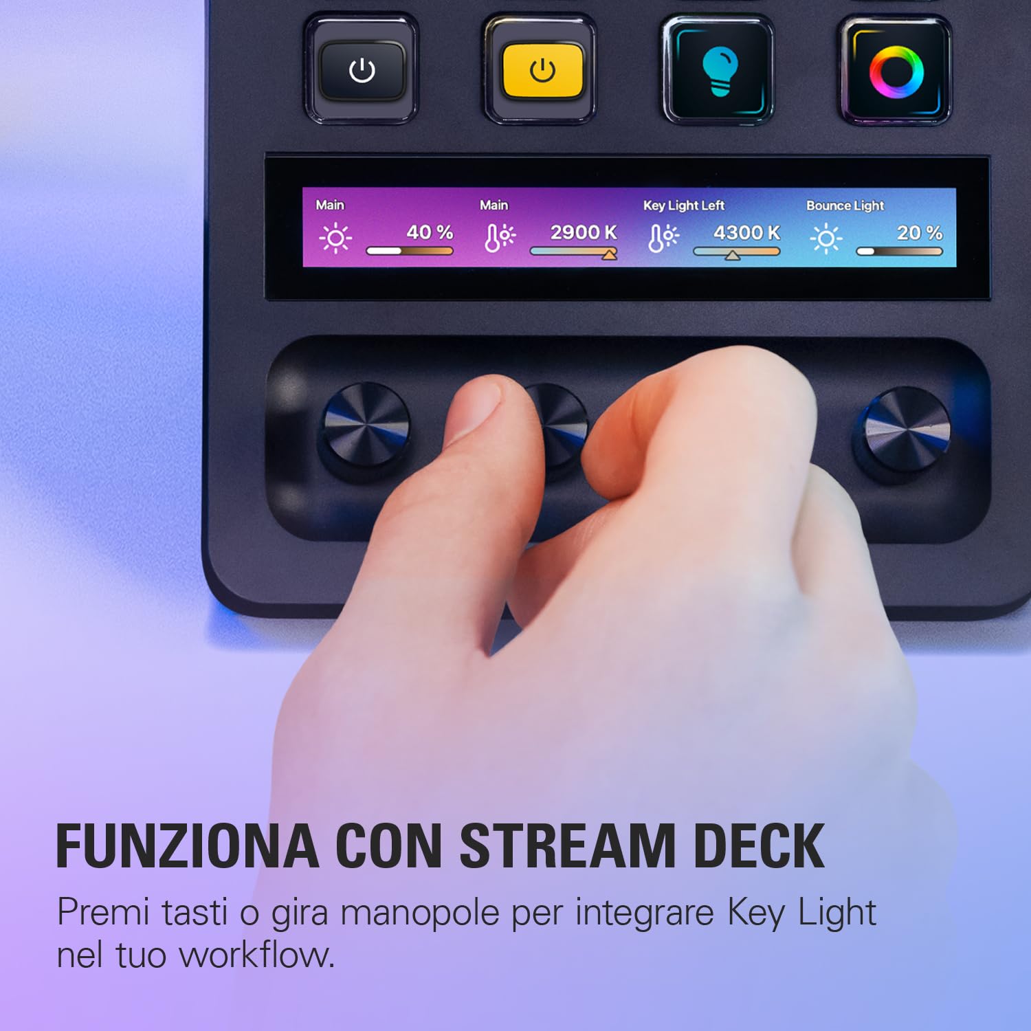 Elgato Key Light Pannello LED Professionale da Studio con 2800 Lumen, Regolabile a Colori, Abilitato per le App, per PC e Mac, Supporto da Tavolo in Metallo